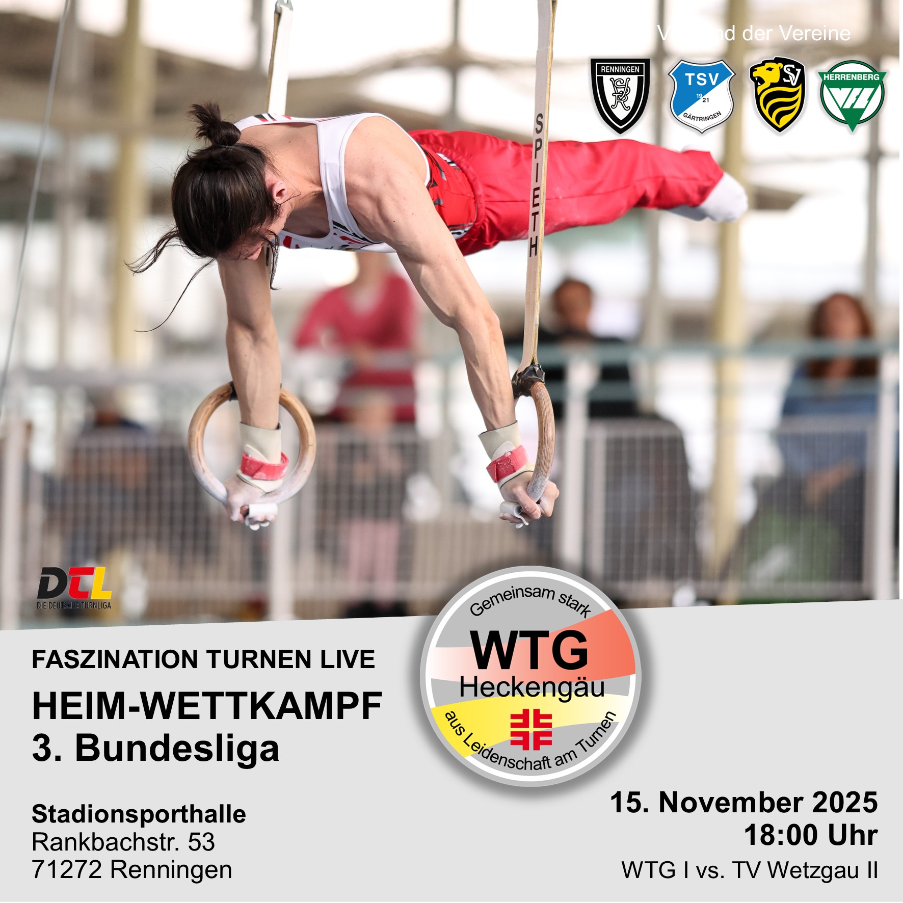 BUNDESLIGA-VORSCHAU: Heim-Wettkampf am 15.11. um 18:00 Uhr – FASZINATION TURNEN LIVE